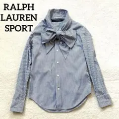 美品♪ローレンラルフローレン ボウタイ リボンブラウス 長袖 深緑 S rt0 POLO RALPH LAUREN（ボウタイ ・ シャツ/ブラウス(長袖/七分