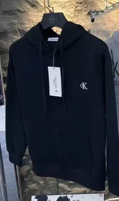 Calvin Klein 黒 フルジップパーカー M