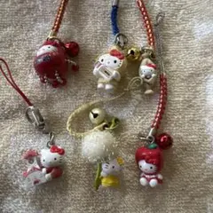 ハローキティ　ご当地キティ等ストラップ　まとめ売り　６個