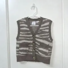 ZARA ブラウンゼブラ柄ベスト