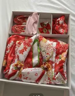 七五三 着物セット 赤 花柄