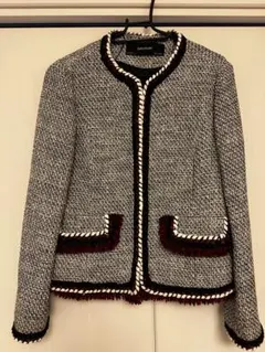 週末お値下げZARA BASIC ノーカラージャケット ツイード風　入学式　美品