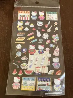 【【希少・当時物】ハローキティ 和紙シール 2002年 夏祭り 和柄