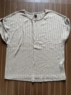 SHEIN ベージュ リブ編み Tシャツ M