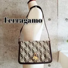 良品 フェラガモ ヴィンテージ ショルダー ハンドバッグ 鞄 レディース メンズ