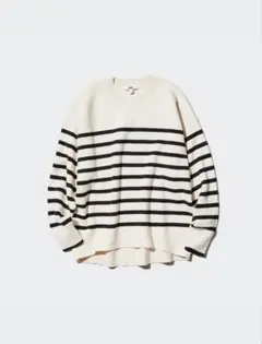 UNIQLO スムースコットンリラックスボーダークールセーター S