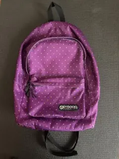 OUTDOOR 紫 ドット柄 リュック　パープル