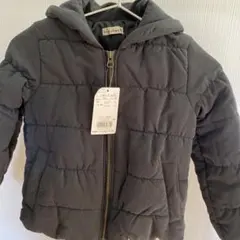 グレー フード付き キルティングダウンコート