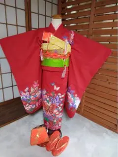 7歳向け・化繊・未使用のお着物セットです