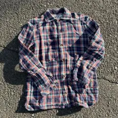 00's BEAMS フランネルシャツ チェック　赤ネイビー グッドレギュラー