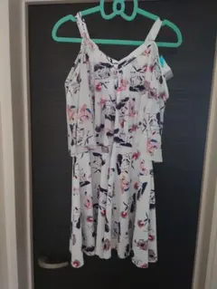 大きいサイズ柄付オフショルダーワンピース水着