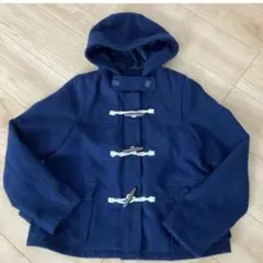 １　　ネイビー ダッフルコート フード付き
