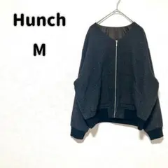 【ハンチ】千鳥格子柄 Hunch ノーカラージャケット M ブルゾン n4280のサムネイル