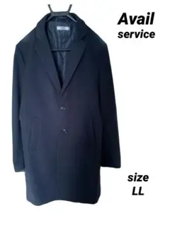 美品⋆チェスターコート メンズ LL ブラック Avail アベイル