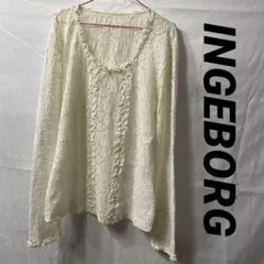 INGEBORG レース 長袖ブラウス ホワイト Mサイズのサムネイル