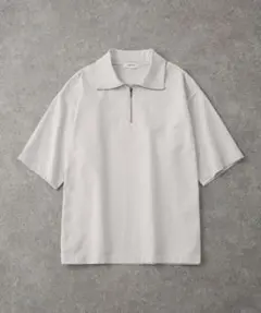 ハーフジップ ルーズシルエット 半袖 カットソー　MONO-MART　グレー