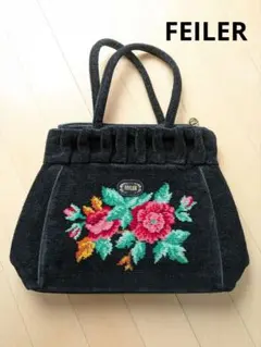 最終値下げ❢❢FEILER 花柄刺繍 ハンドバッグ