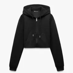 ZARA インターロックニットクロップド丈スウェットシャツ　Mサイズ