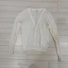 UNIQLO ユニクロ　ホワイト　白　薄手　カーディガン 長袖　トップス　S