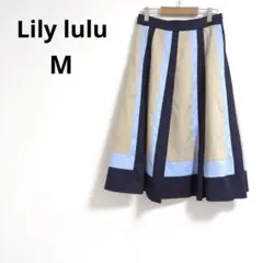 【Lily Lulu】リリールル M ボックスプリーツスカート トリコロール