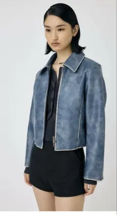 moussy FAUX LEATHER MINIMAL JACKET - メルカリ