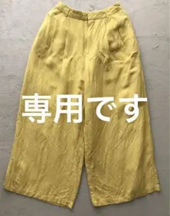 GU☆イエローワイドパンツ M ガウチョパンツリネン