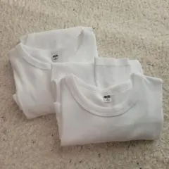 ユニクロ　ソフトリブクルーネックT/長袖　ホワイト　M 　２枚セット