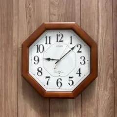 CITIZEN 八角形 壁掛け時計 ブラウン　ヴィンテージ