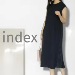 t【インデックス】ワンピース/美品 ウエストゴム きれいめ プリーツ 細見え 楽