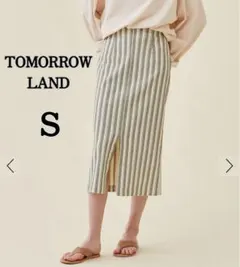 TOMORROWLAND コットンリネンストレッチ Iラインミディスカート S