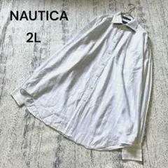 ノーティカ　チェックシャツ　オーバーサイズ　大きめ　コットン　2L イエロー