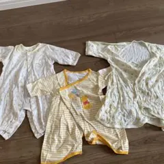 長袖ベビー肌着3枚セットハチさんプーさん60 綿