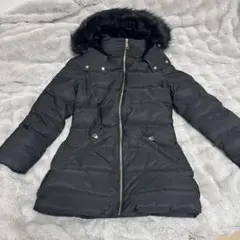 極美品 ZARA ファー ダウン ジャケット L ブラック - メルカリ