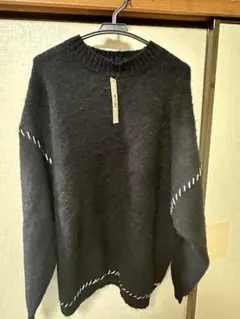 八*政様 WEGO モヘアライクハンドステッチプルオーバー 黒