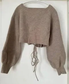 nice claup バックレースアップニット