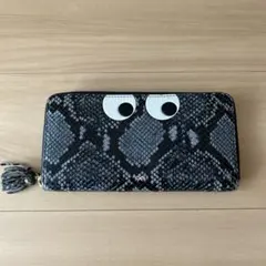 美品　アニヤハインドマーチ 長財布 リボン 黒 新品 アニヤハインドマーチ 黒 長財布