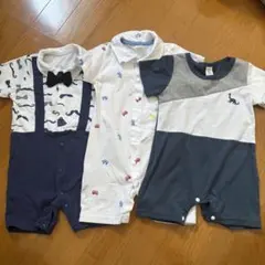値下げ蝶ネクタイ、車、恐竜　ロンパース3枚セット 6-9M