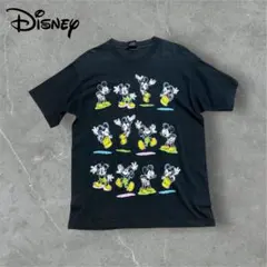 【K77】Disney VINTAGEミッキーマウス総柄プリントTeeブラック