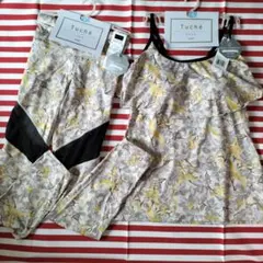 ①GUNZETuchéヨガキャミソールLパッド付キャミソール　Tuchéレギンス