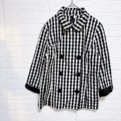H&M DIVIDED ギンガムチェック ダブルボタン ジャケット 【12】