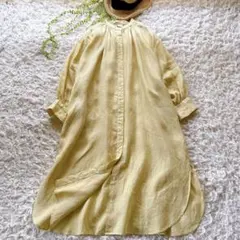 美品♡アーバンリサーチドアーズ リネンギャザーワンピース　ロング　麻100%