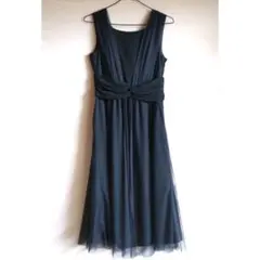 ドレス　ネイビー　お呼ばれドレス　フォーマルドレス　パーティードレス