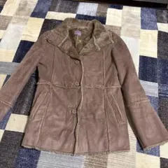 ムートン調　ジャケットコート