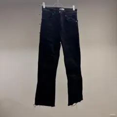 ZARA ブラック ストレートデニム カットオフのサムネイル