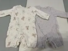 新生児　ガーゼ ロンパース 2wayオール　バースデイ　コットン