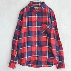 ユニクロ| フランネルチェックシャツ【M】ボタンダウン カジュアル シンプル