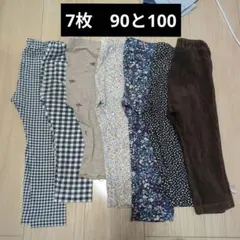 ユニクロ　90　パンツ　レギンス　花　プティマイン　まとめ　保育園　10分丈