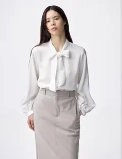 ボウタイブラウス ホワイト