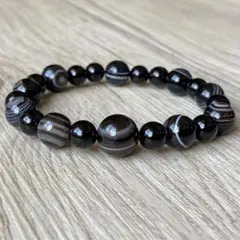 ブラックシリカ スモーキークォーツ ヘマタイト8mm ブレスレット手首