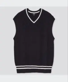 未使用 ユニクロ ☆ オーバーサイズVネックベスト ネイビー M